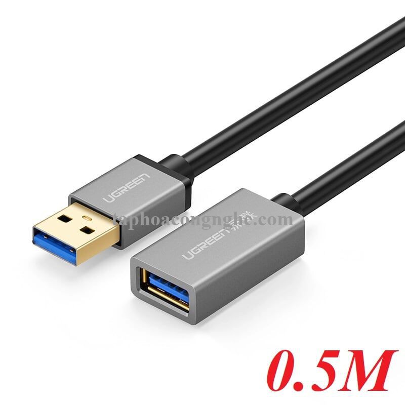 Ugreen 10494 0.5M màu Đen Cáp tín hiệu nối dài USB 3.0 dáng dây nhỏ cao cấp US115 30010494